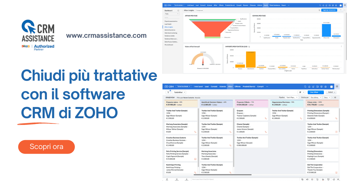 Chiudi più trattative con il software CRM di ZOHO